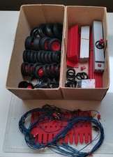 Fischertechnik 1000  -  Batteriestab,Reifen,Grundplatte m. Kabel, Einzelteile -