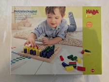 Beliebtes Haba Holzsteckspiel - mit 4 Farbvorlagen
