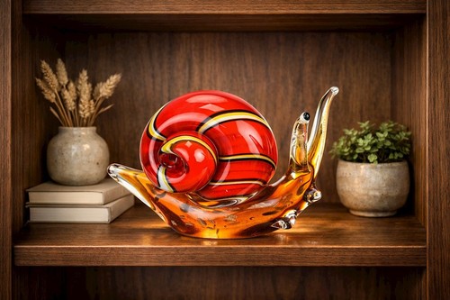 Glasfigur einer schnecke - schnecke, im