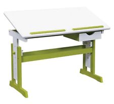 Kinderschreibtisch PIJII, höhenverstellbar, weiß/grün/ gebraucht