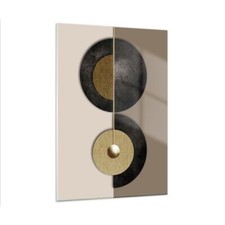 Wandbilder 50x70cm Glasbild Räder Abstraktion Art Deco Bilder Art Wanddeko