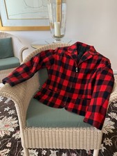 Sisley Blazer Jacke Gr. M Rot-Schwarz Karo Kurzform Zipper