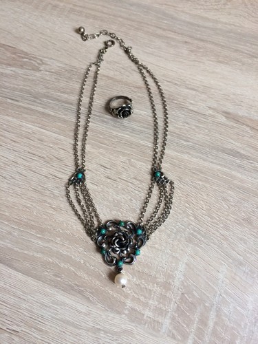 Halskette mit ring - halskette,
