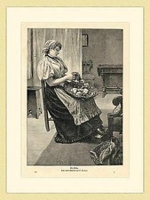 Der Kranz von F. Spitzer Blumenbinden Floristik ORIGINAL HOLZSTICH III 408