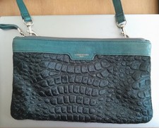 Tasche Liebeskind Berlin petrol Leder Fell Crossbody Kroko-Prägung