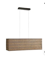 Massive Pendelleuchte 3x E27 LED mög. Lampe Leuchte 80cm Stoffschirm braun Neu