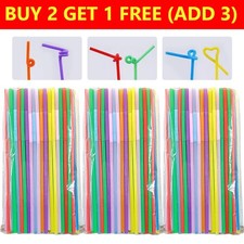 500 Stk Trinkhalme Strohhalme 210x5mm Plastik schwarz Strohhalme Mehrweg Party~