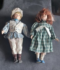Porzellan Puppe Junge und Mädchen ca 60 cm,  Körper gestopft