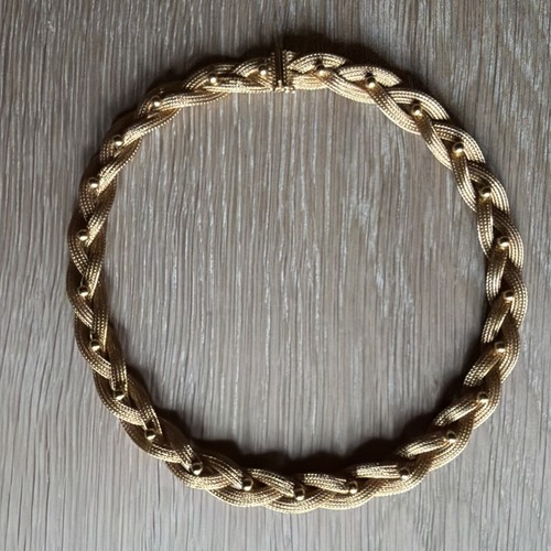 750er gelbgold flechtcollier - gelbgold,