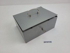 Geldkassette Handkasse DDR grau 60er Jahre Abschließbar Tragegriff Deko #2510725