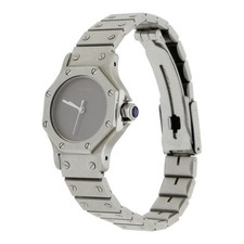 Cartier Santos Octagon 0906 Automatik Edelstahl Uhr 1984 Ghost Dial Rarität Pap