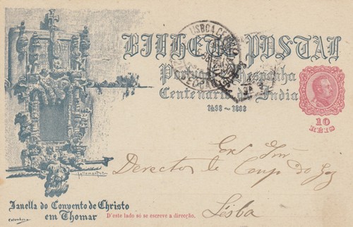 1898 post card - post, lisboa