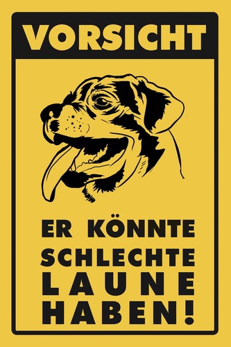 Blechschild vorsicht er - -,