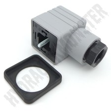 Würfelstecker Grau für Magnetspule Hydraulik Ventile DIN43650/A Ventilstecker