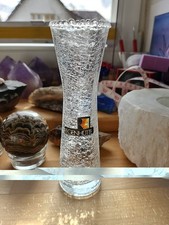 Craqueleglas Vase Regenhütte 16x5cm 