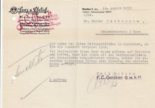 BRESLAU, Brief 1939, F. C. Gercken GmbH Haus-Küchengeräte Eisenwaren Glas Porzel