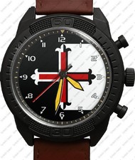 Templer Tempelritter Schild Armee Stil Lederarmband Armbanduhr