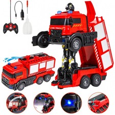 Ferngesteuertes Auto Spielzeug RC Feuerwehrauto Transform Auto Robot für Jungen