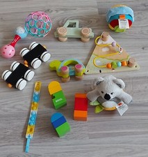 Baby Spielzeug Konvolut Stehauffigur Greifball Holzauto Magnetische Bausteine