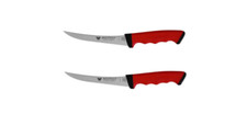 SoftGrip RED-Metzgermesser-Set2-tlg.-Ausbeinmesser 13/15cm gebogene flex Klinge