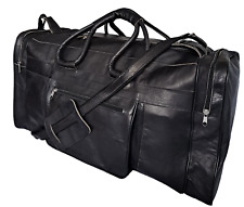 Echte Leder Tasche Ziegenleder schwarz 53x29 Gym Reisetasche Sporttasche Duffle