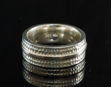 Ring 925 Sterling Silber  Ring mit Palladium Streifen Gr 52