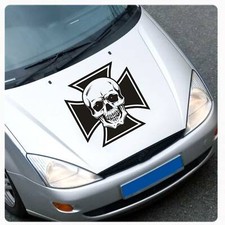 Eisernes Kreuz Skull  Auto Aufkleber Motorhaube Sticker Cross Iron A136 S