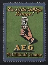 Reklamemarke AEG Metalldraht