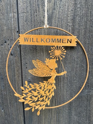 Gartendeko schild willkommen - gartendeko,