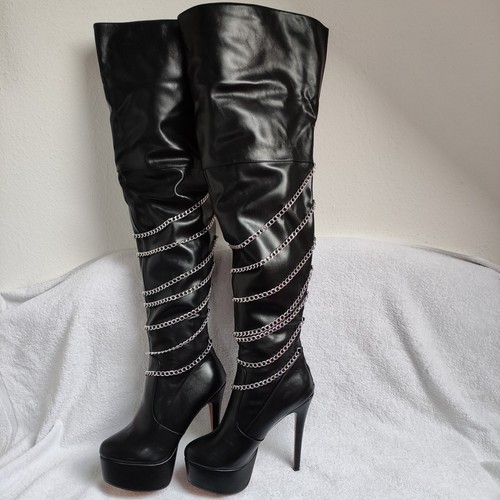 Overknee plateau stiefel - plateau,
