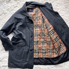 Burberry London Herren Mantel Polyester Anthrazit Grau mit Innenfutter Größe M