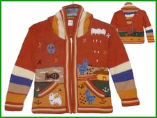 Strickjacke orange bunt