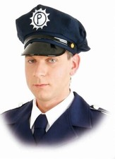 Herren Polizei Mütze Hut blau