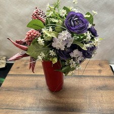 Kunstblumen Strauß mit Vase