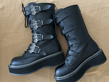 DemoniaCult Combat Boots - Emily 322 Gothic Plateaustiefel Gr. 39 schwarz