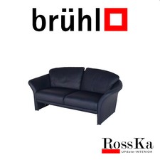 Brühl & Sippold Boa Leder Sofa Dunkelblau Zweisitzer
