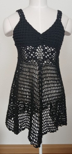 Schwarzes häkelkleid - schwarzes,