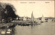 Ak Berlin Reinickendorf Konradshöhe Tegelort, Strand, Bootsstege,... - 4786912