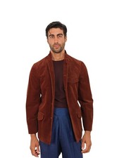 Rubinacci Napoli " Stefano Braune Guru Sahariana Jacke Kord Baumwolle