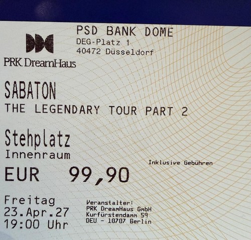Tickets sabaton düsseldorf - tickets,