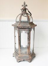 Laterne Windlicht Kuppeldach Kupfer Shabby Landhaus Vintage Metall 53cm