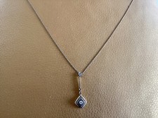 Antik! Art Deco Lavalière-Collier Diamant Altschliff 585er Gold Platin