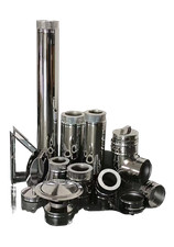 HST Ofenrohr Edelstahl doppelwandig Pelletrohr Kaminrohr Rauch Isoliert130/150mm