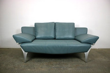 Rolf Benz Modell1600 Couch Echt Leder Graugrün Dreisitzer Funktion Sofa