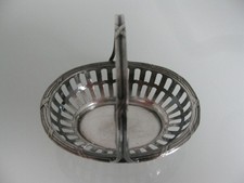 kleines Körbchen 800er Silber Krone - Eierkörbchen Kreuzbandmuster Jugendstil