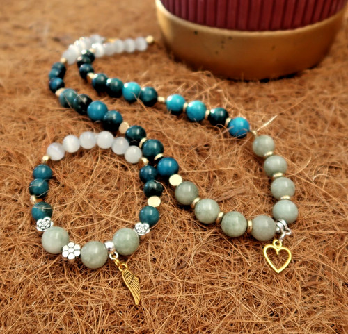 Set kette grüne jade mm - kette,
