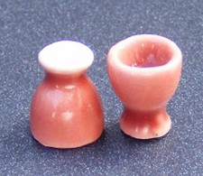 Puppenhaus Keramik Eierbecher Handbemalt Rosa 1:12 Maßstab P53 Tumdee