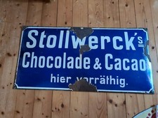 STOLLWERCK Schokolade & Kakao / Emailschild Bergmann Gaggenau 