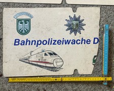 Schild Bahnpolizeiwache BGS Bundesgrenzschutz Bahnpolizei ca. 40x15 Cm