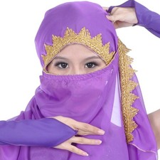 RÄUMUNGVERKAUF C91305 Bauchtanzschleier Schal Schleier Tuch mit golden Borte